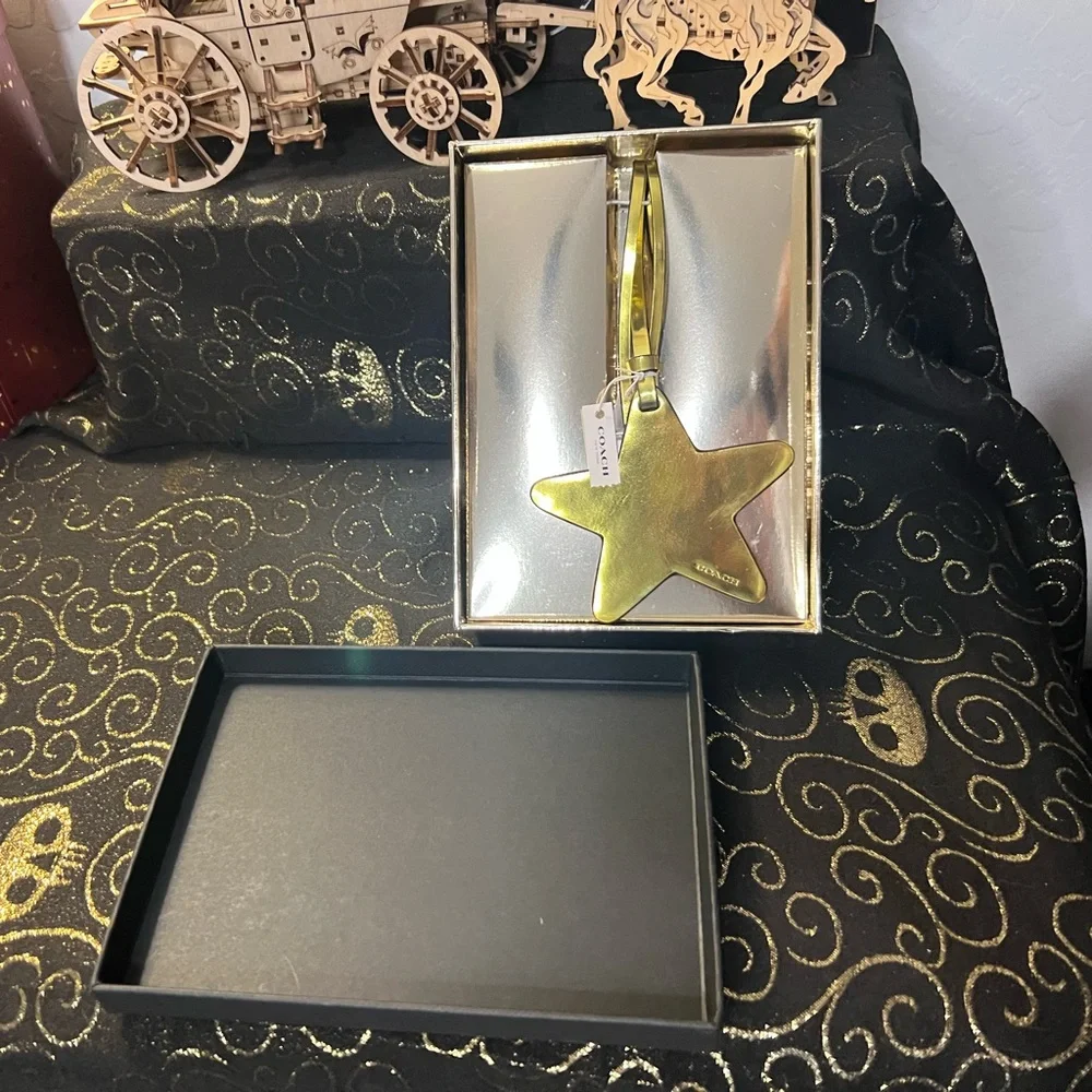 Coach Gold Metallic Lemon Star Ornament Bag Charm
